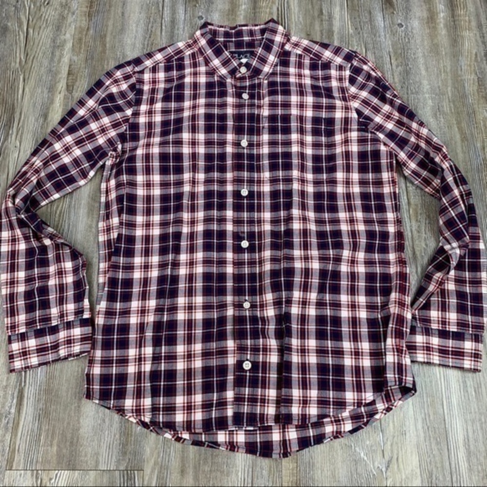 Children’s Place Red Blue Plaid Button Front SZ M